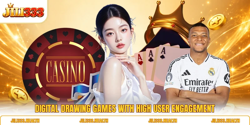 Digital drawing games with high user engagement
